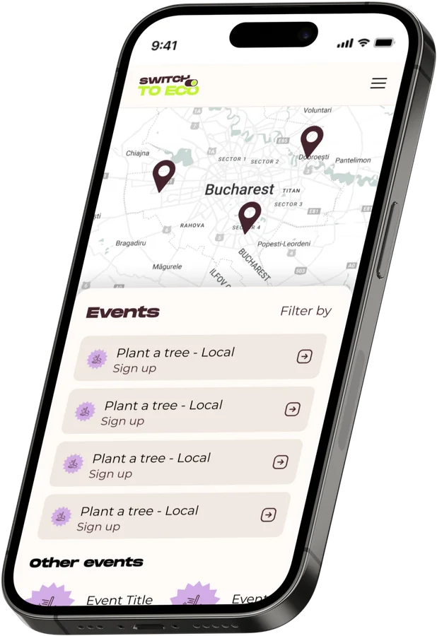 Switch to Eco events map screen